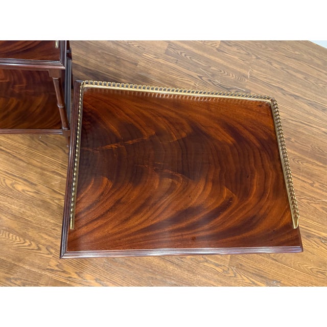 Pair of Mahogany End Tables by Leighton Hall - Showroom Samples For Sale - Image 14 of 15