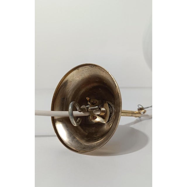 Large Vintage Pendant Light in Swirl Opaline Murano Glass, Italy, 1970s For Sale - Image 16 of 17