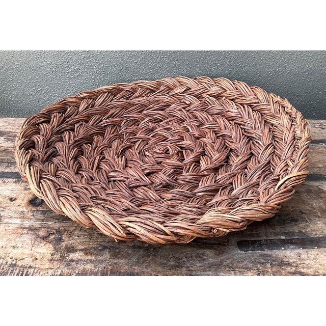 Vintage Handwoven Rattan Bowl For Sale - Image 11 of 16