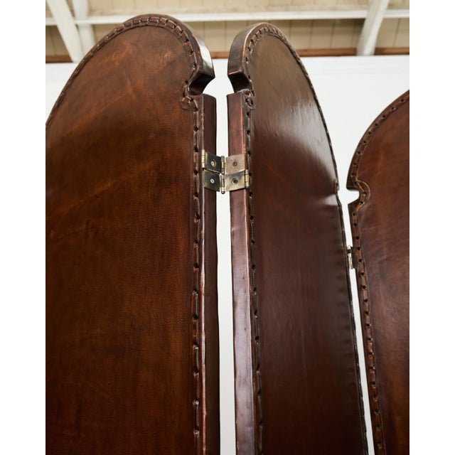 Spanish Colonial Baroque Style Painted Leather Eight Panel Screen For Sale - Image 18 of 18