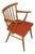 Armchair Desk Chair in Red Decorative Rivets Spindle, 1950s For Sale