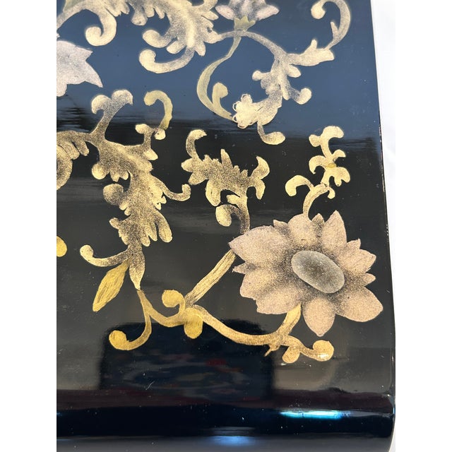 Wood Black & Gold Lacquer Handmade Artisan Decorative Box For Sale - Image 7 of 10