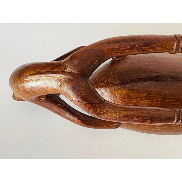 Contemporary Vide Poche Sculpture in Wood Animals Holding Bowl, 1960s For Sale - Image 3 of 12
