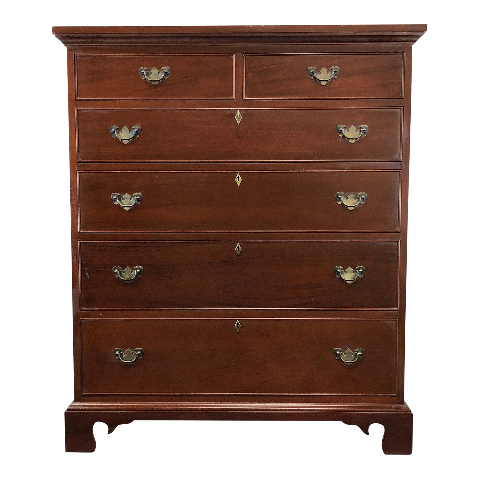 Vintage Craftique Solid Mahogany Chippendale Tall Chest of Drawers