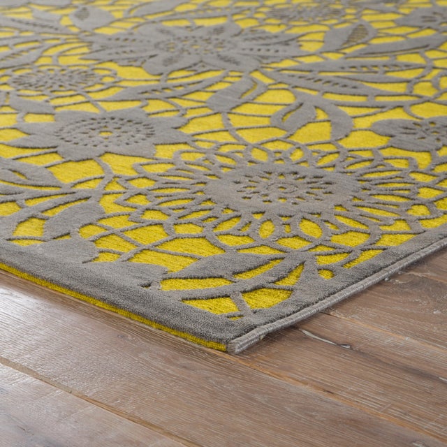 Jaipur Living Vivrant Floral Yellow/ Gray Area Rug 5′ × 7′6″ Chairish