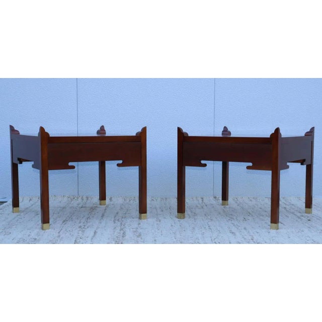 1960s Edmond J. Spence Single Drawer Walnut End Tables - A Pair For Sale - Image 5 of 13