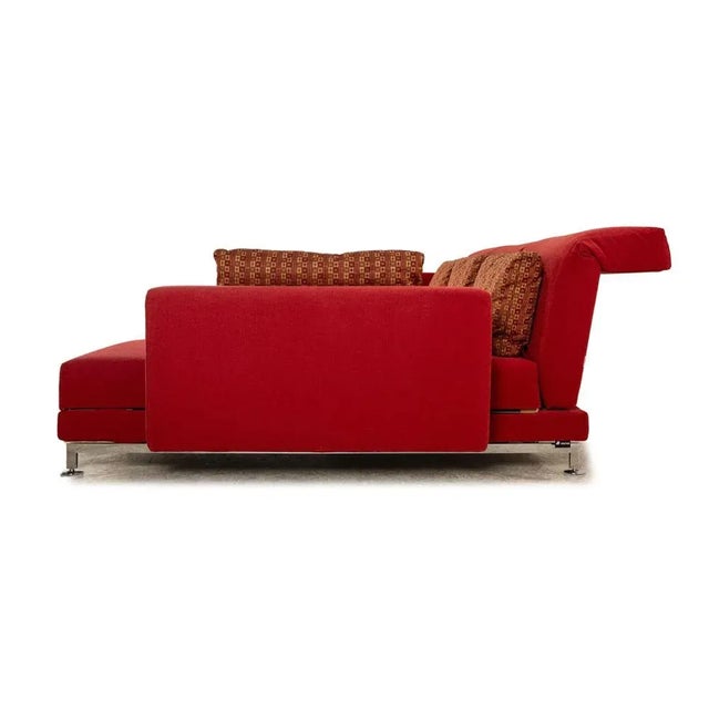 Brühl Moule Fabric Corner Sofa Red Chaise Longue Right Manual Function Relaxation Function Sofa Couch For Sale - Image 11 of 12