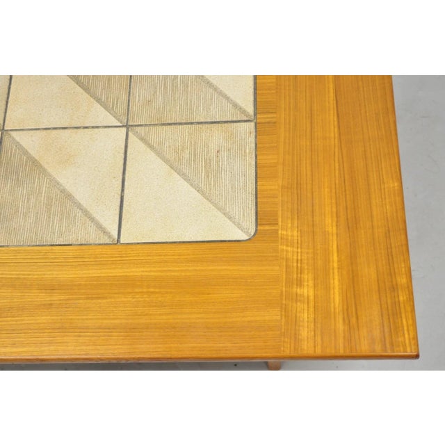 Vintage Gangso Mobler Mid Century Danish Modern Teak Tile Top Coffee Table For Sale - Image 10 of 11