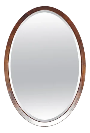 Antique Venetian Art Deco Oval Hardwood Framed Mercury Mirror, 1920s