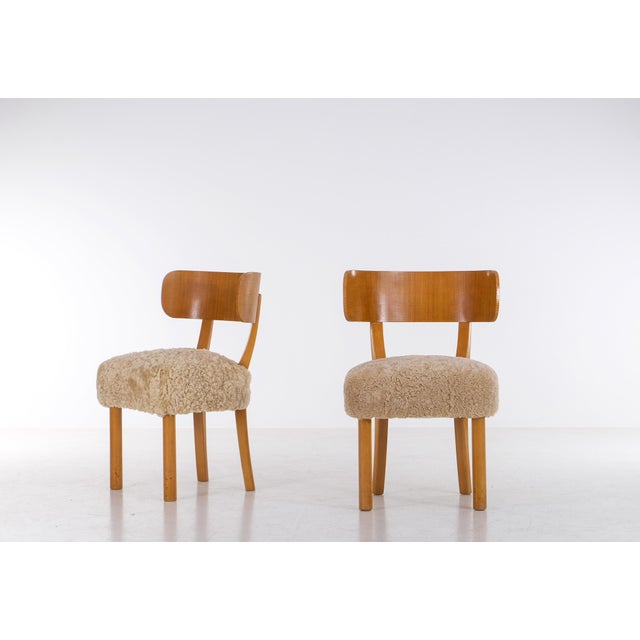 Wood Set of Birka Chairs attributed to Nordic Company by Axel-Einar Hjorth for Nordiska Kompaniet, 1930s For Sale - Image 7 of 16