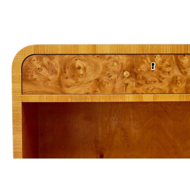 Brown Mid-Century Swedish Elm and Burr Bookcase, 1950s For Sale - Image 8 of 9