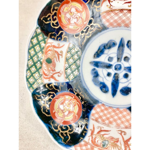 Blue Antique Imari Decorative Bowl For Sale - Image 8 of 13