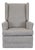 Pottery Barn Wingback Recliner Swivel Glider Lounge Chair in Gray For Sale