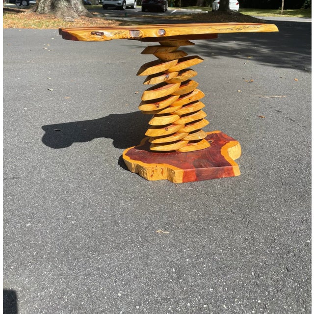 Artist-Made Wood Table For Sale - Image 4 of 5