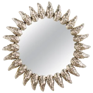 French Cast Bronze Oyster Mirror