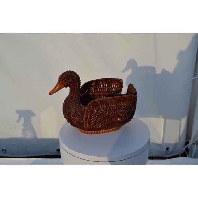 1980s Late 20th Century Woven Duck Basket For Sale - Image 5 of 6