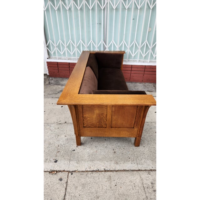 Wood 1980s Stickley Mission Oak Sofa For Sale - Image 7 of 12