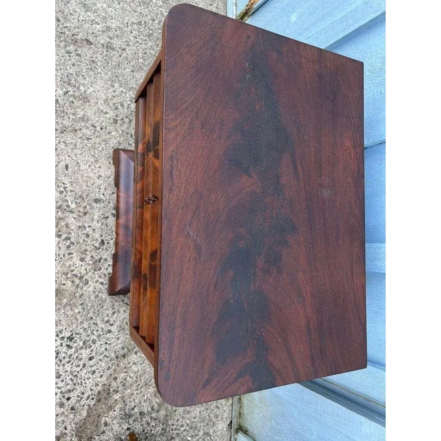 19th Century American Classical Carved Flame Mahogany Worktable For Sale - Image 9 of 11