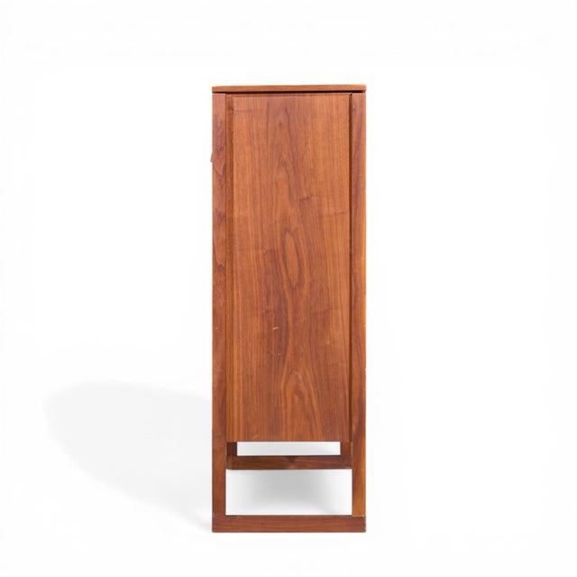 Jens Risom Jens Risom Mid Century Walnut Sled Leg Armoire Cabinet For Sale - Image 4 of 7