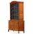French Provincial Two-Part French Provincial Cherry Cabinet Having Painted Blue Display Hutch, 19th C. For Sale - Image 3 of 8