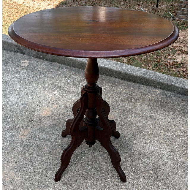 Early 20th Century Antique Tilt Top Victorian Side Table For Sale - Image 5 of 11