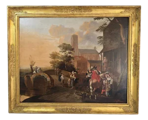 European Artist, Figurative Scene, 17th Century, Oil on Panel