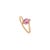 Modern 14k Gold Natural Pink Sapphire Bypass Diamnd Three Stone Promise Ring Size 5 For Sale - Image 3 of 16