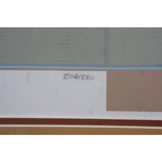 Southwestern Mountain Lake Horizon Sunset Landscape Serigraph 44" For Sale - Image 6 of 13