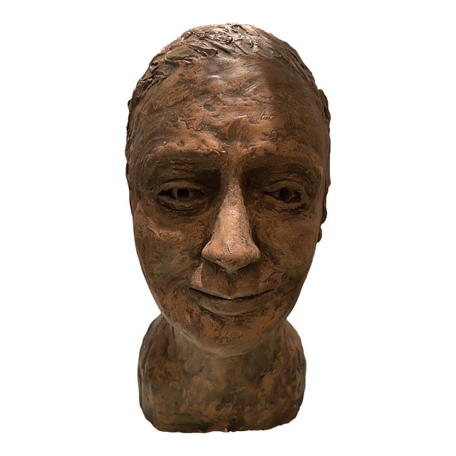 Vintage Italian Painted Chalkware Bust For Sale