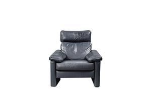 Blue Leather Armchair from Cor Conseta, Germany, 1980s