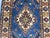 Textile Blue and Cream Kazak Wool Runner Rug With Tribal Medallions, 2'8" X 6'11" For Sale - Image 7 of 14