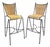 Mid-Century Modern Wrought Iron & Woven Rattan Bar Stools — A Pair For Sale