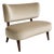 Brazilian Modern Loveseat in Imbuia Wood and Sage Mohair, Cimo, Brazil, 1950s For Sale