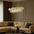 Aloadecor Glam 5-Light 43'' Modern Dining Room Chandelier With Hand-Blown Textured Clear Glass Globes and Chrome Finish For Sale In Houston - Image 6 of 9