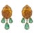 Modern Natural Multi Sapphire, Emerald, & White Topaz Earring in 14k Gold For Sale - Image 3 of 8