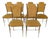 Brass and Mustard Velvet Chairs, 1960s, Set of 6 For Sale