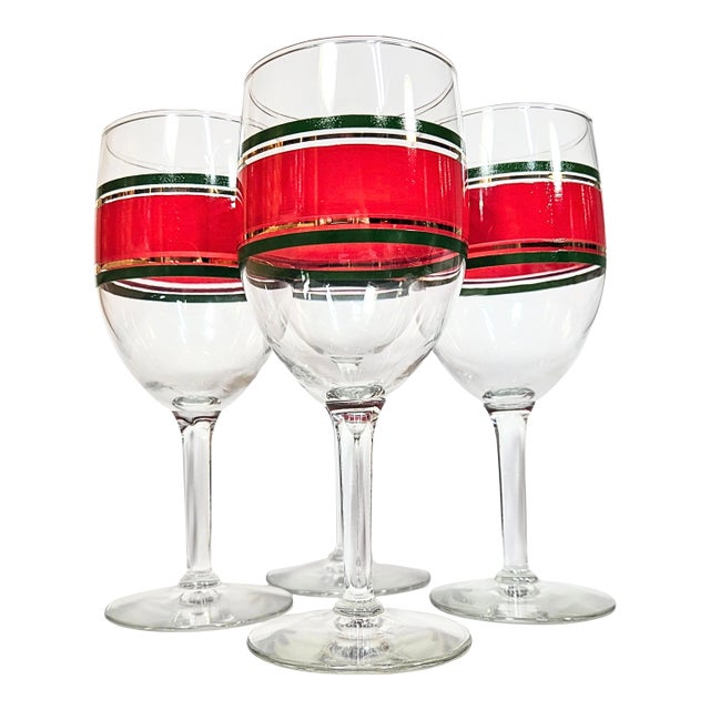 Culver Christmas Goblets- Set of Four For Sale