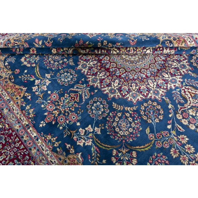 Hand-Knotted Kerman Rug with Medallion Design For Sale - Image 10 of 13