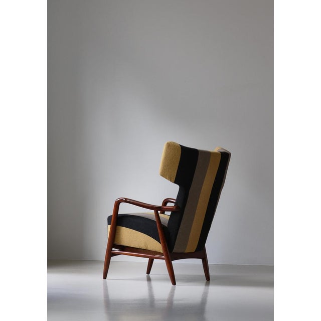 1940s Wingback Armchair attributed to Eva & Nils Koppel for Slagelse Møbelværk, Denmark, 1947 For Sale - Image 5 of 18