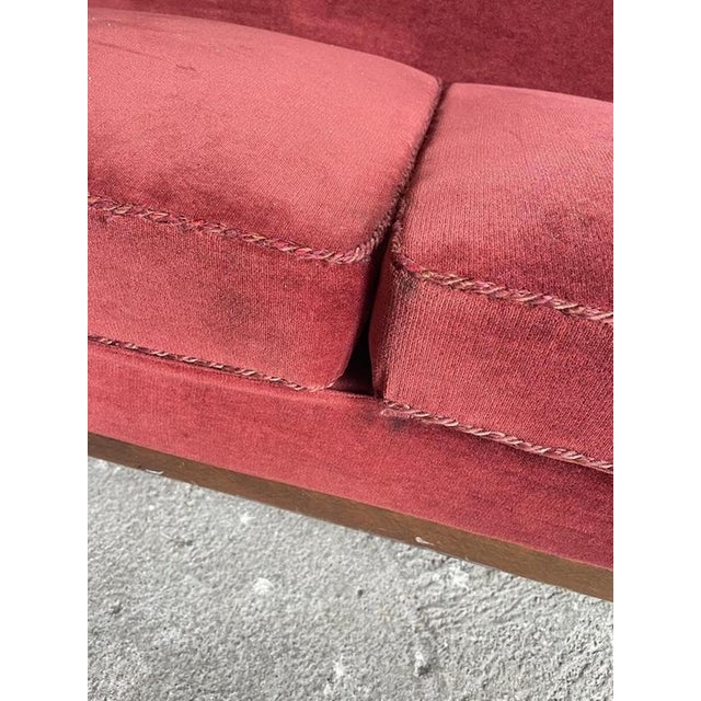 Gold Mid-Century Modern Swedish Velvet 3-Seater Sofa, 1950s-1960s For Sale - Image 8 of 15