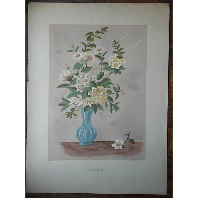 This captivating Jean Hugo (France 1894-1984 Listed) silkscreen print was printed c.1970 and depicts a blue vase with...