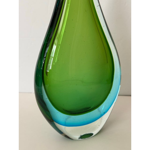 Glass Murano Sommerso Teardrop Sculpture For Sale - Image 7 of 12