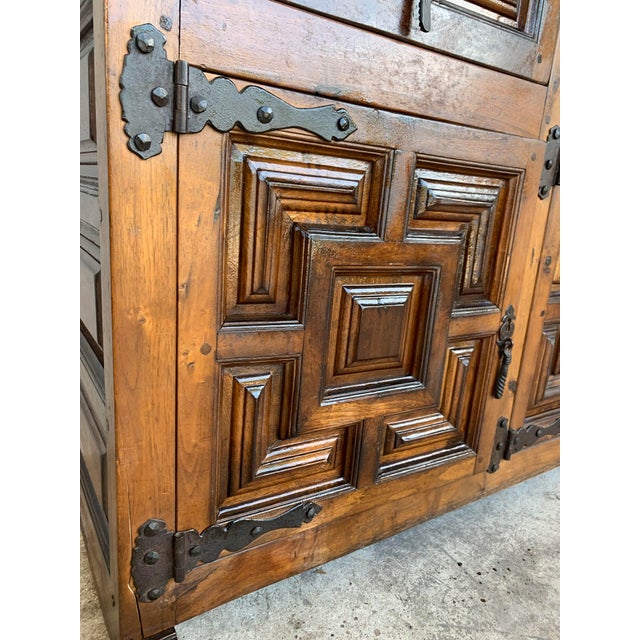 Late 19th Century Catalan Spanish Baroque Carved Oak Tuscan Credenza For Sale - Image 10 of 12