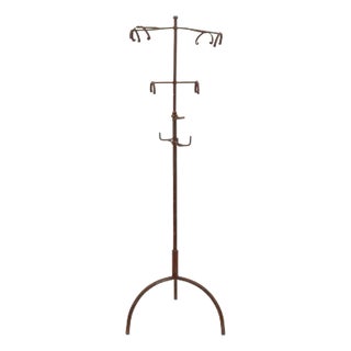 Wrought Iron Adjustable Coat Rack For Sale