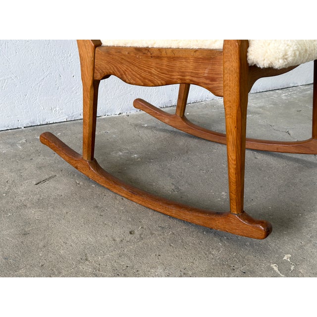 Oak Razorblade Rocking Chair by Henning Kjærnulf, 1960s For Sale - Image 4 of 10