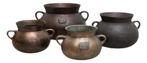 Bronze Pots from Barberí Foundry, Olot, Spain, Set of 4