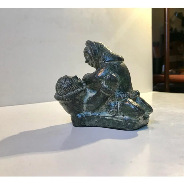 Carved Stone Wrestling Eskimos by A Wolf for The Wolf Sculptures, 1970s For Sale - Image 11 of 11