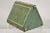 Vintage Italian Regency Green Leather Triangular Book Form Wastebasket Trash Can For Sale In Philadelphia - Image 6 of 12