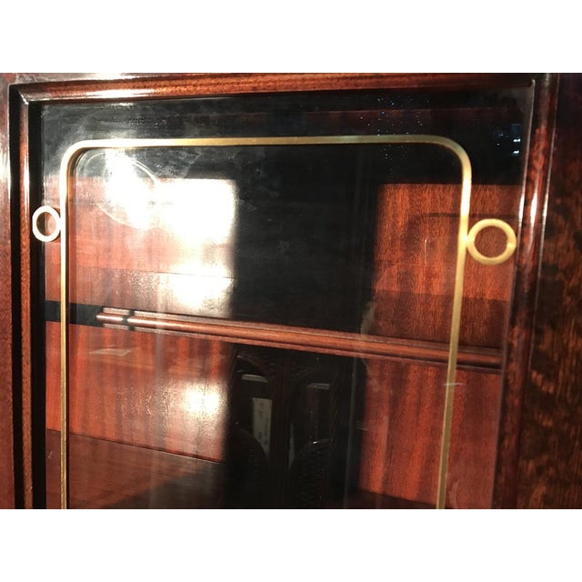 Empire Mahogany Bookcase Cabinets, 1970s, Set of 2 For Sale - Image 16 of 18