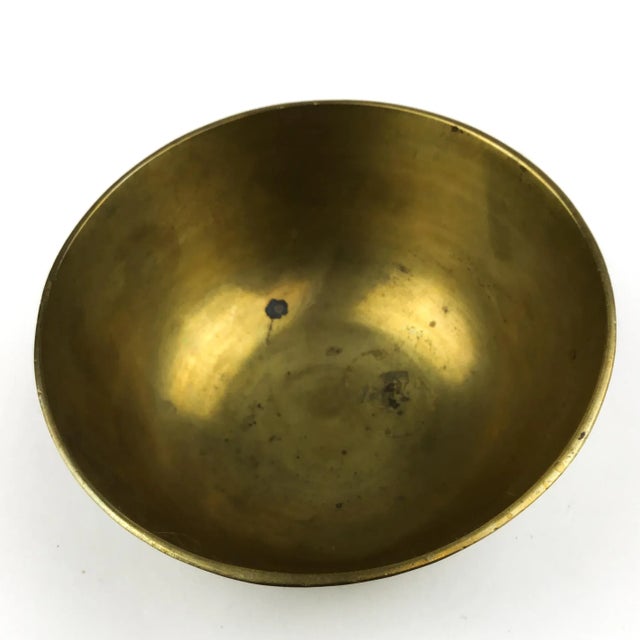 1960s Carved Solid Brass Trinket Bowl For Sale - Image 5 of 12